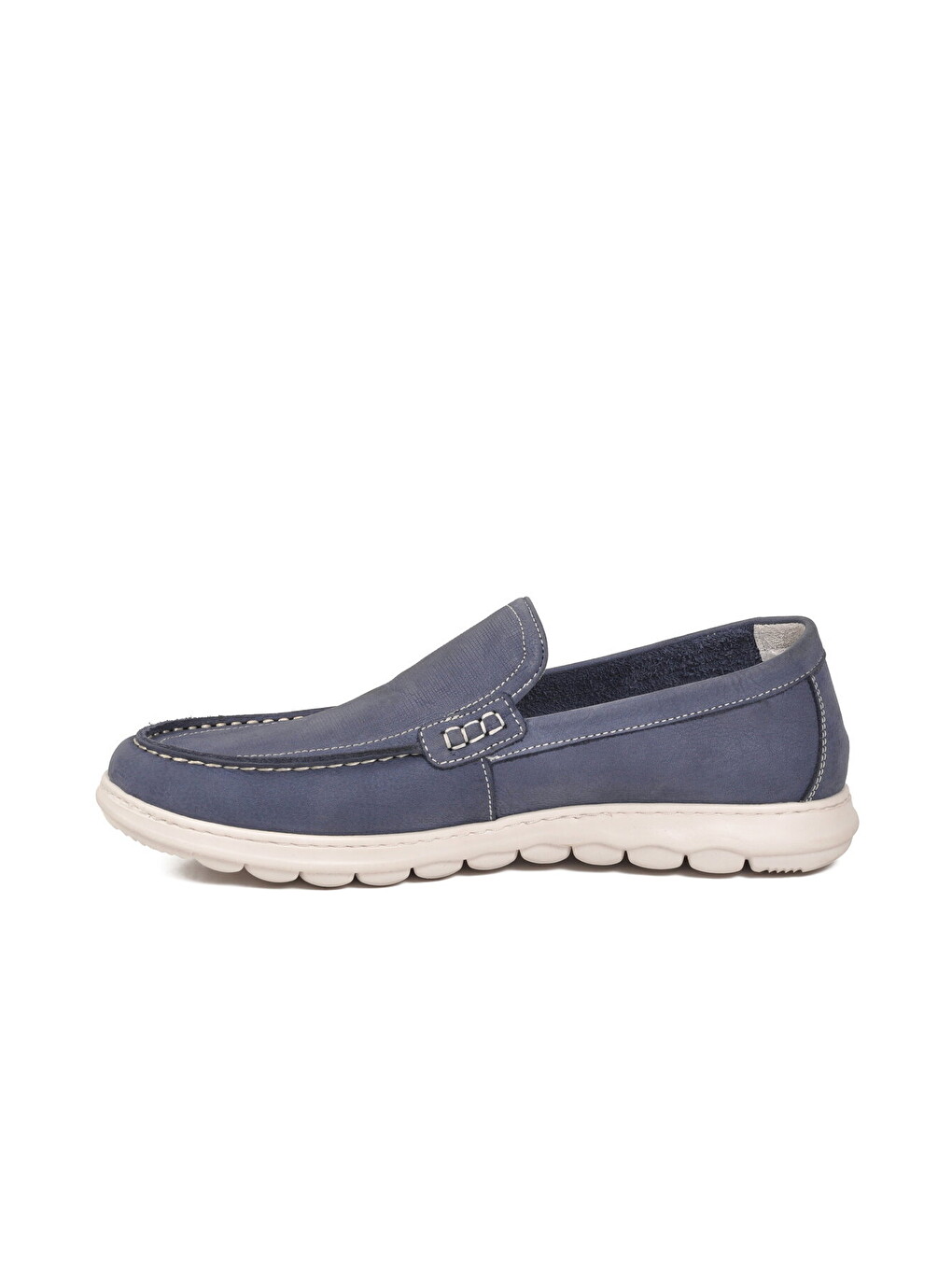 Mavi Nubuk Hakiki Deri Anatomik Hafızalı Rahat Taban Erkek Casual Ayakkabı Loafer M732-1