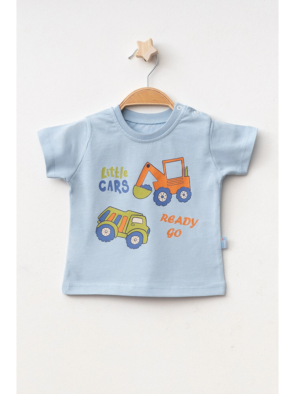 Myhanne Turkuaz Little Cars Baskılı Erkek Bebek Tişört 2009