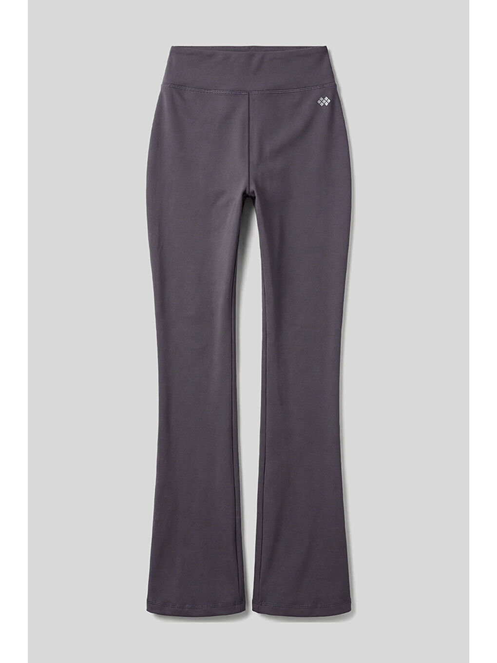 Koyu Gri Esnek Yüksek Bel Spor Performans Kadın İspanyol Paça Kadın Tayt - 94686