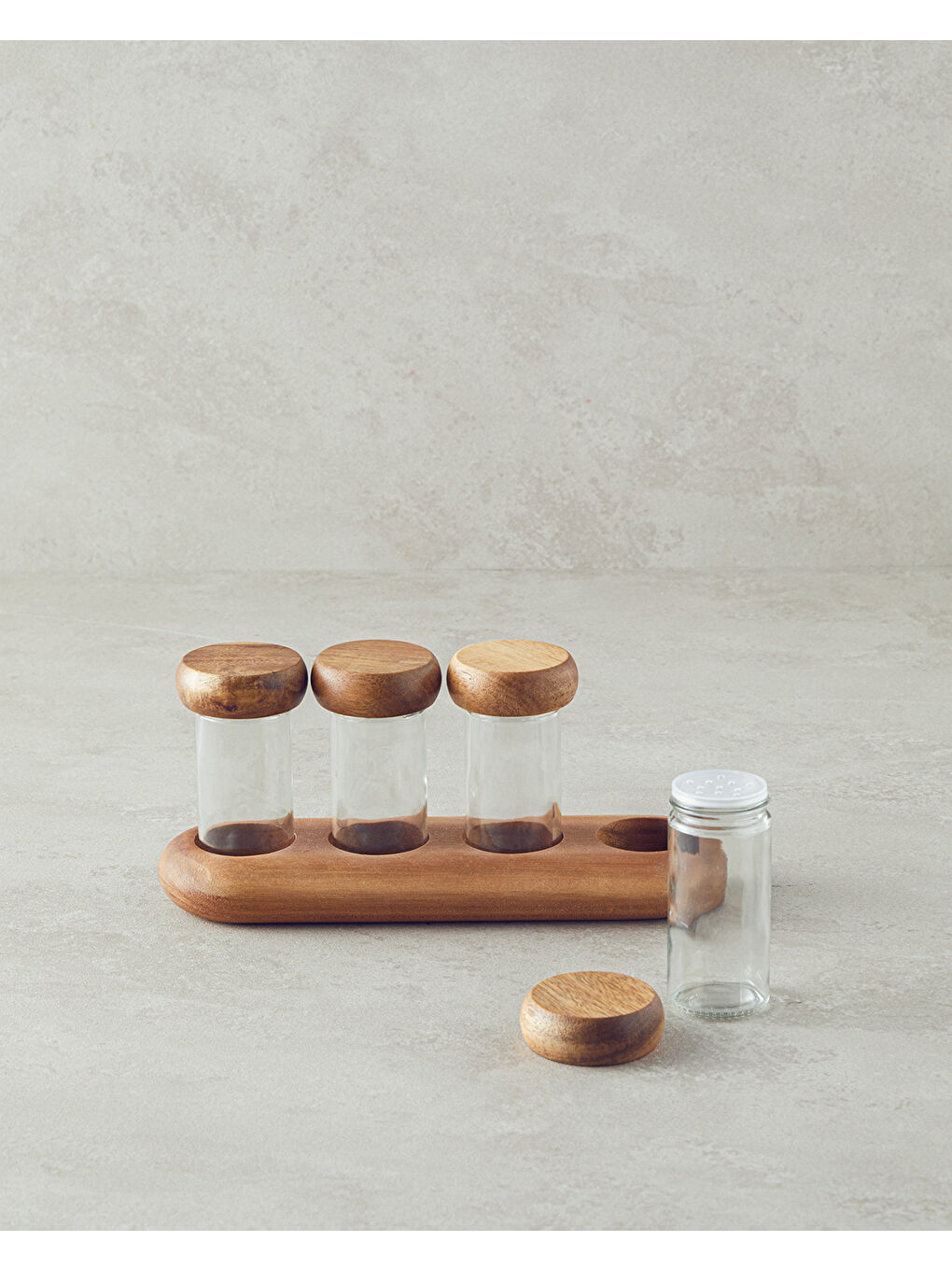 Renksiz Zosia Cam 4'lü Baharatlık Şeffaf-1