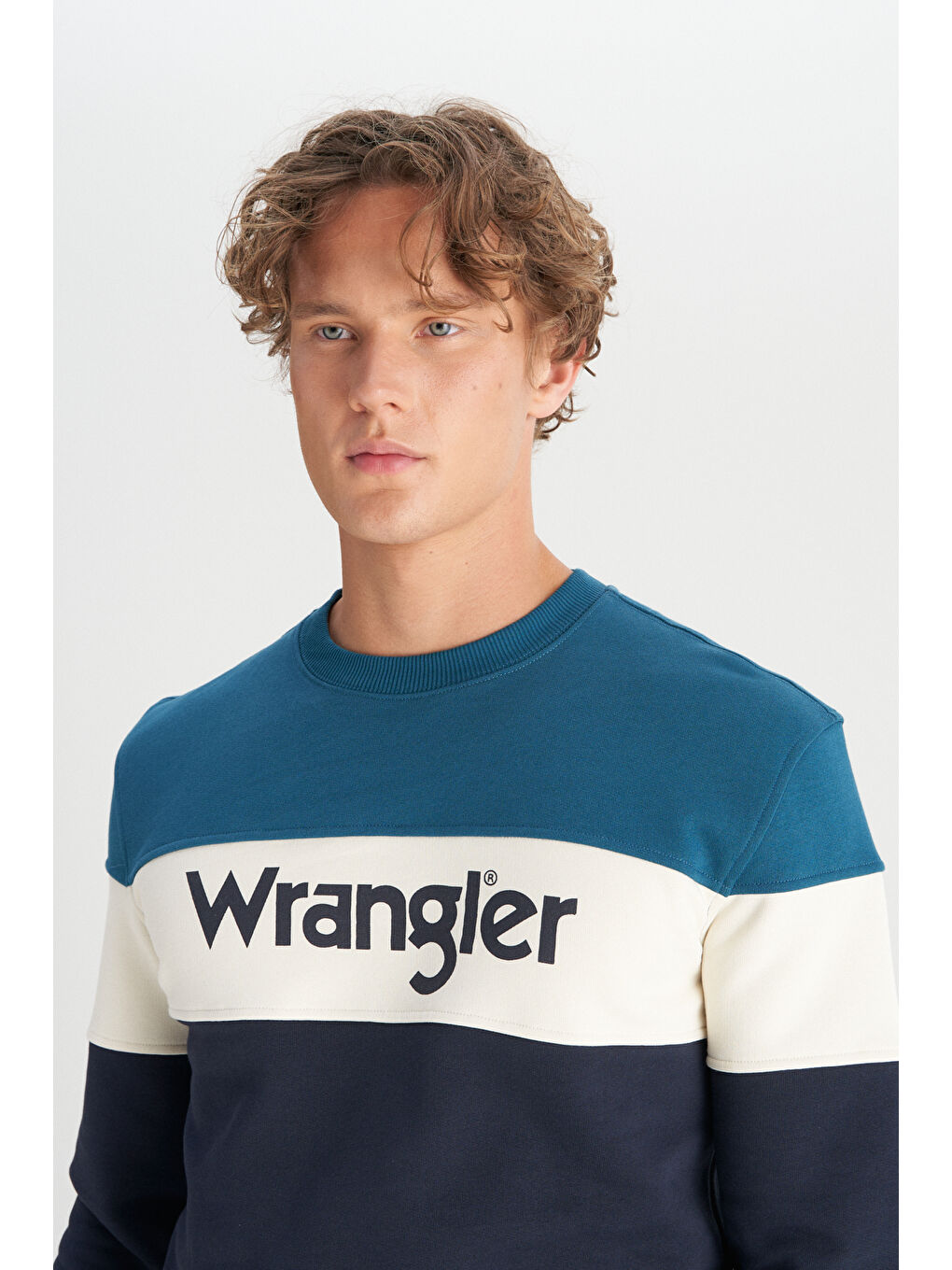 Regular Fit Normal Kesim Bisiklet Yaka İçi Polarlı Petrol Rengi Sweatshirt-3