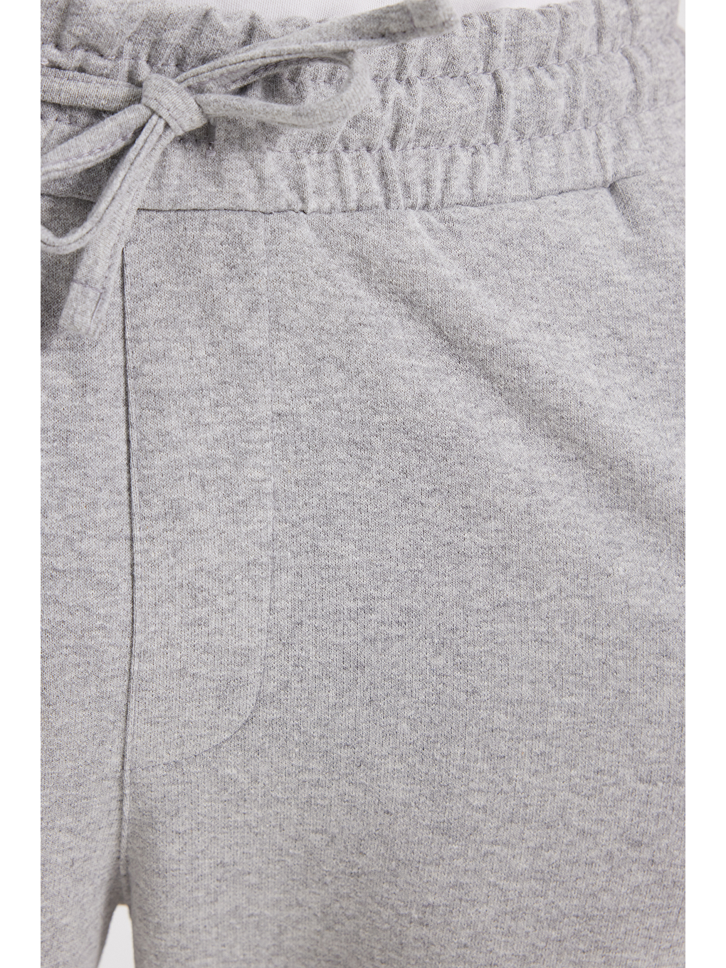 Erkek Gri Pamuklu Baggy Fit Rahat Kesim Beli Bağcıklı Yan Cepli Örme Eşofman Altı-3