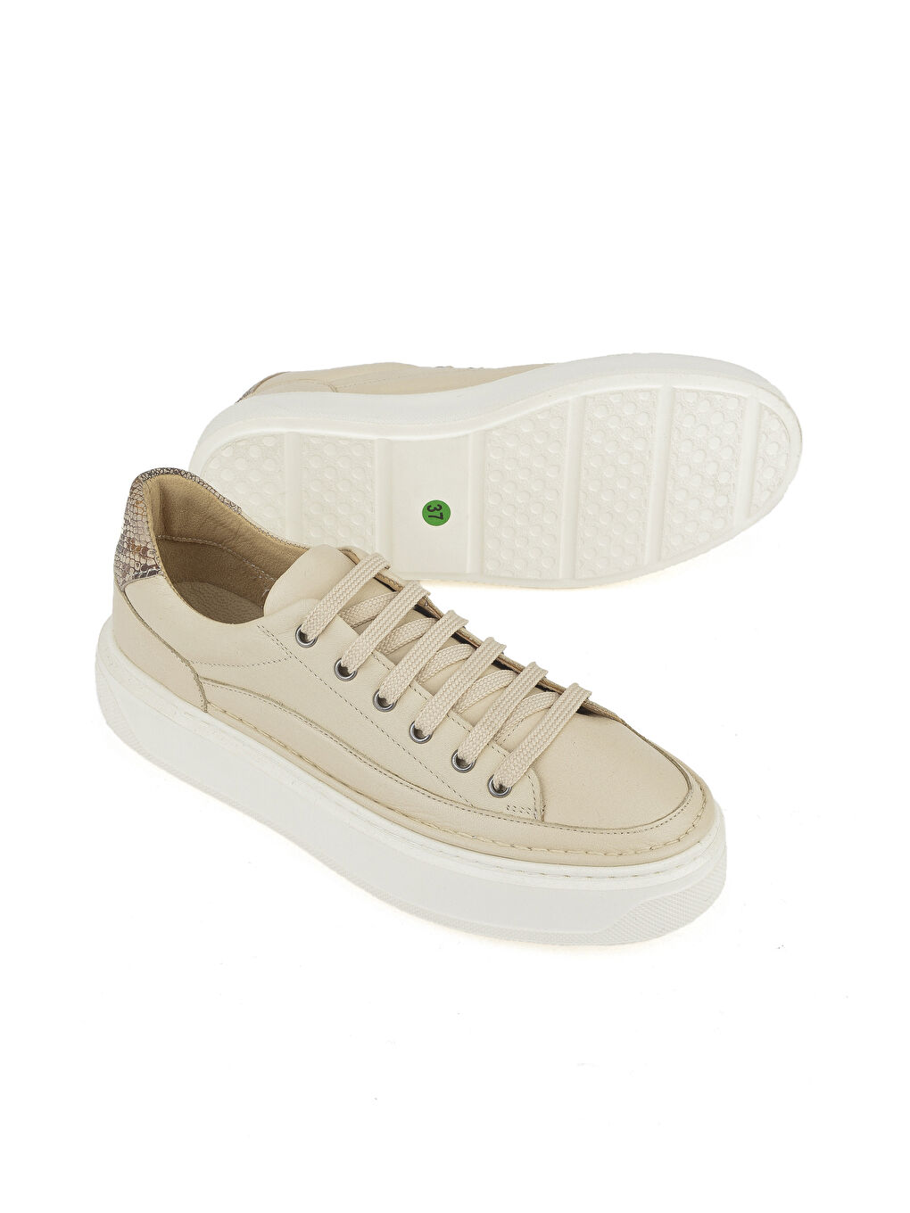 Ekru Kadın Hakiki Deri Sneaker 1511035Z6200 Krem-3