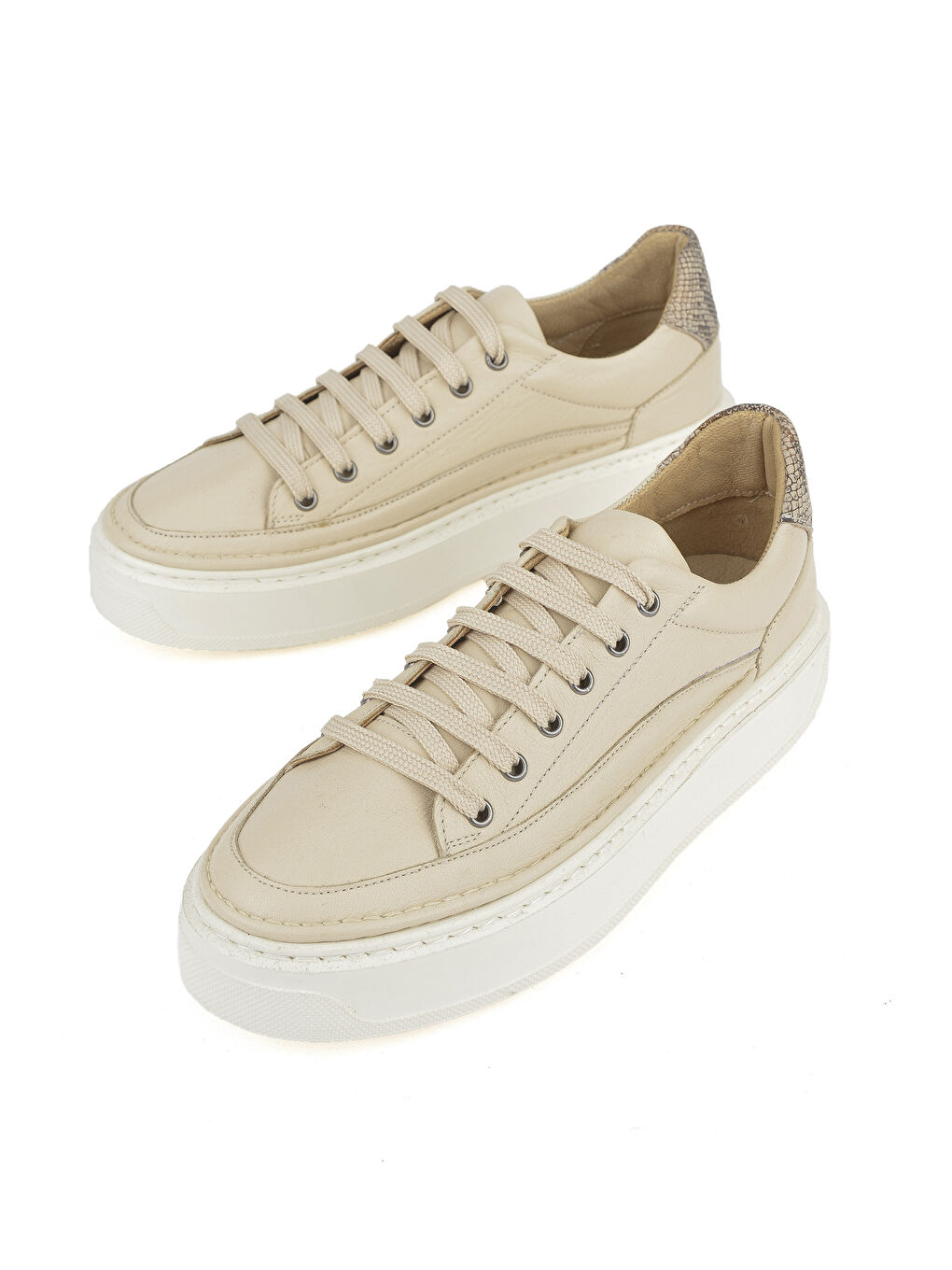 Ekru Kadın Hakiki Deri Sneaker 1511035Z6200 Krem-4