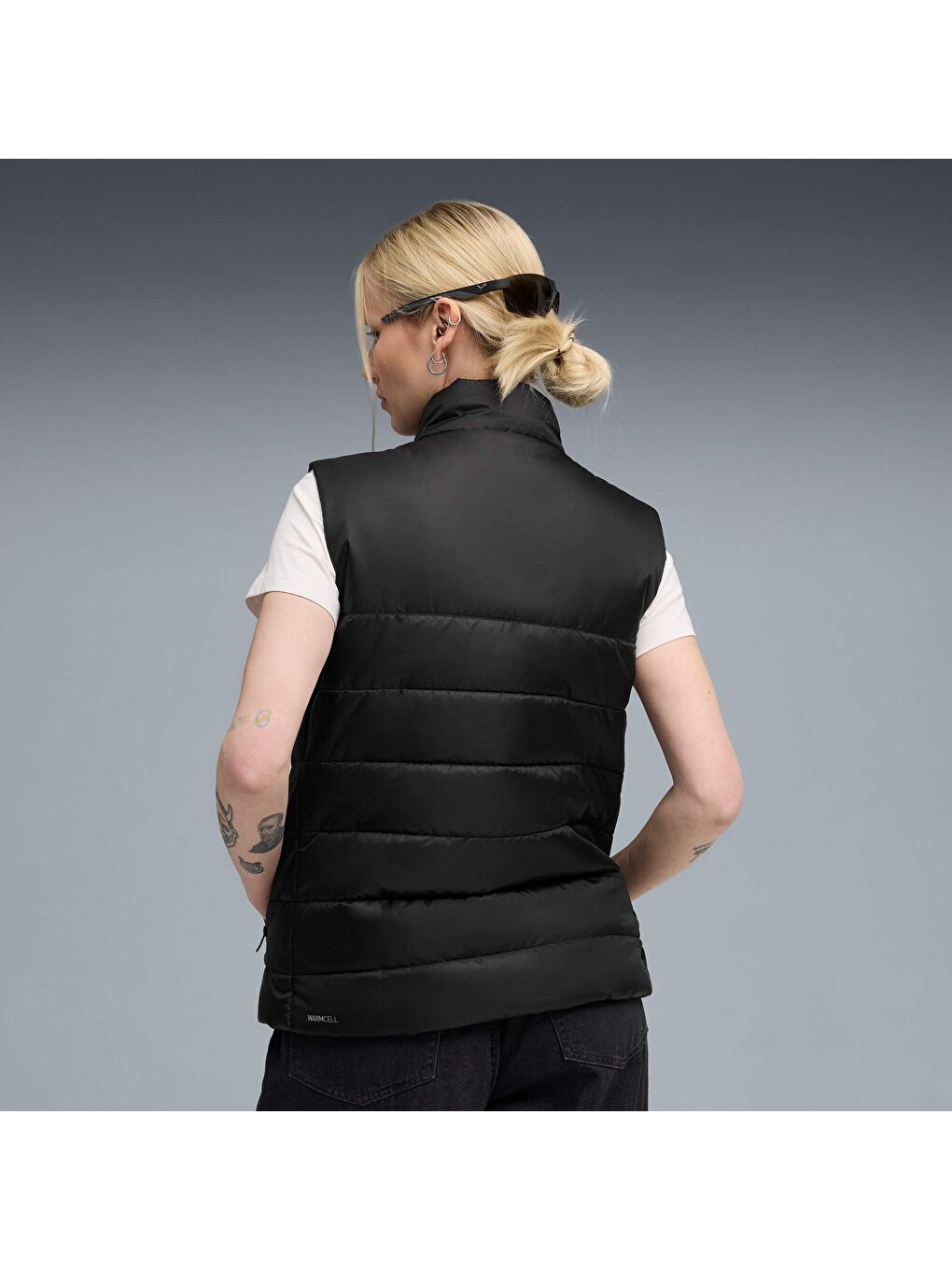 Siyah ESSENTIALS Kadın Dolgulu Yelek-2