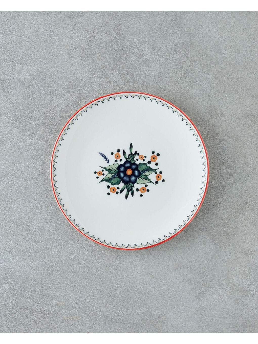 Beyaz Whimsical Bone Porselen Pasta Tabağı 19 cm Renkli