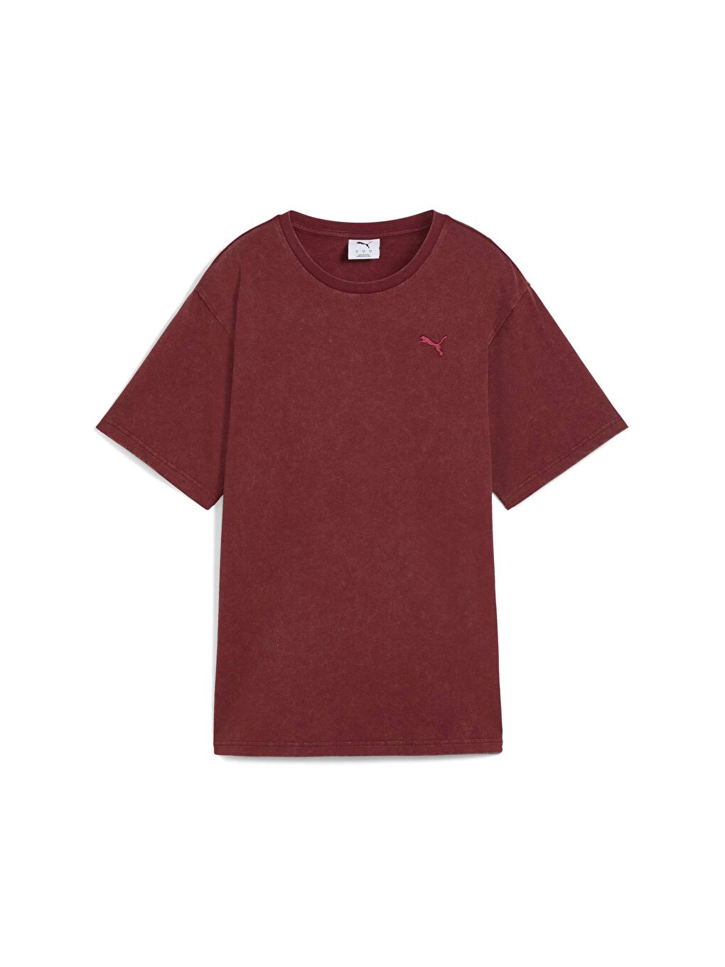 Bordo ESSENTIALS Elevated Kadın Geniş Kesim Tişört