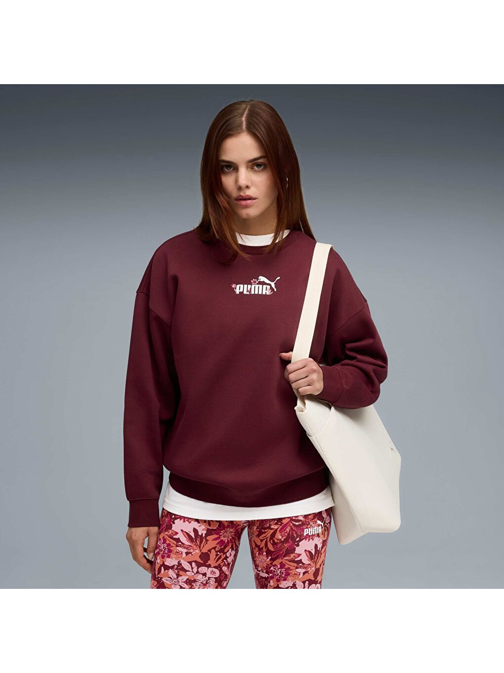Bordo ESSENTIALS Nature 2.0 Kadın Geniş Kesim SWEATSHIRT-4