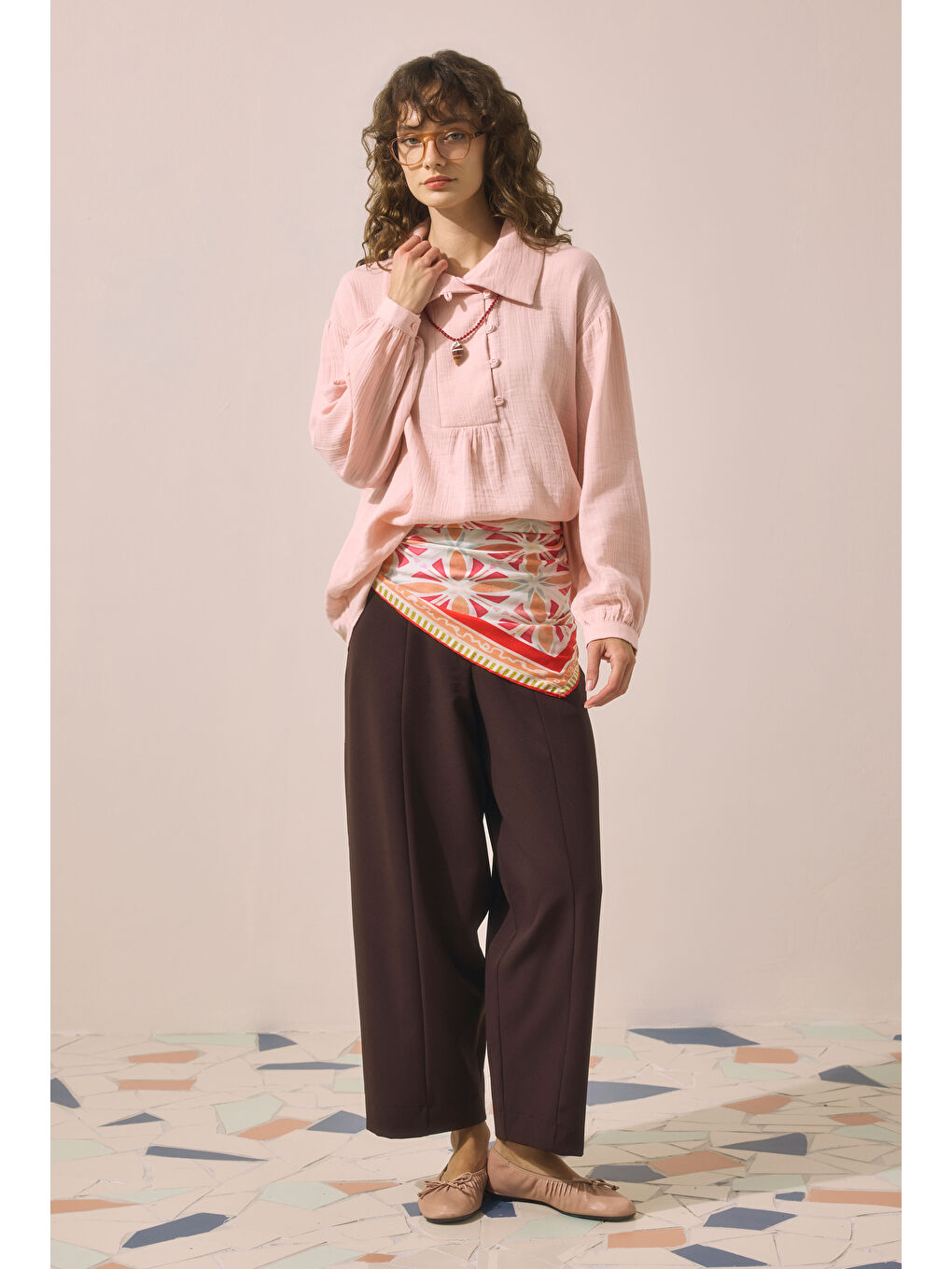 Pat Detaylı Tunik Toz Pembe-2