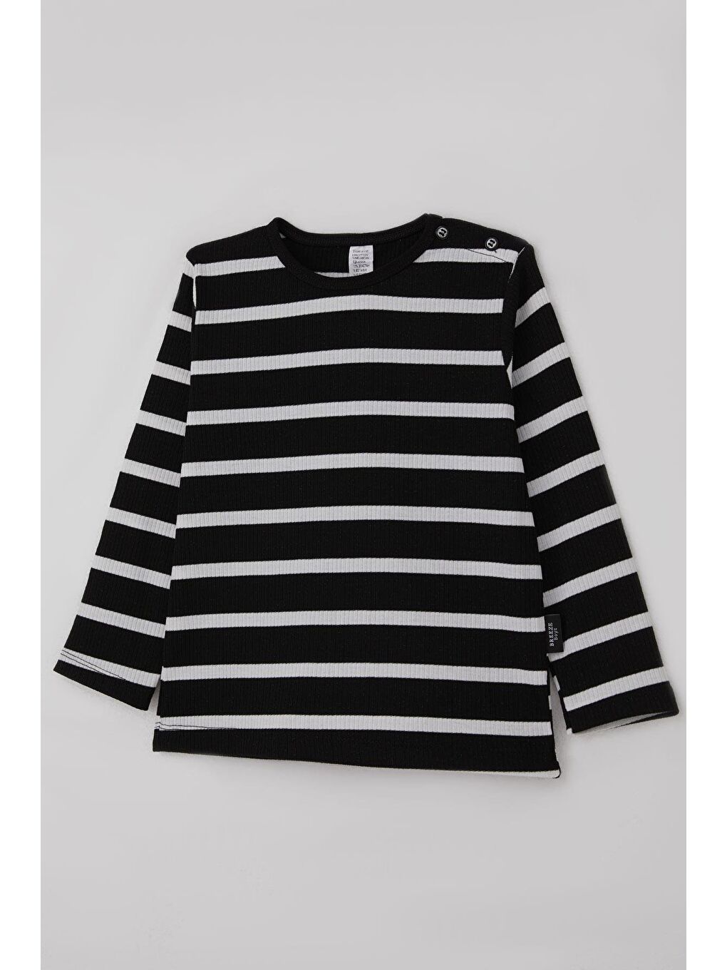Erkek Bebek Uzun Kollu Tişört Patlı Çizgili Siyah (9 Ay-3 Yaş)-2