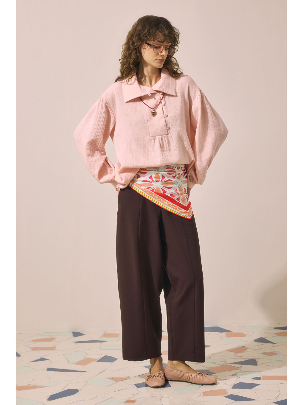 Pat Detaylı Tunik Toz Pembe-3