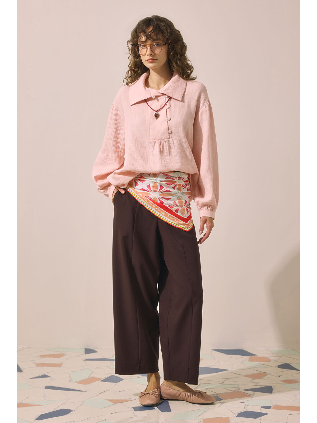 Pat Detaylı Tunik Toz Pembe-4