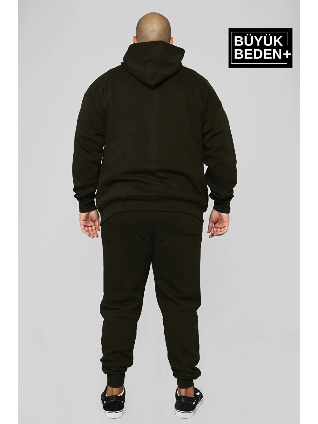 Siyah El Yazılı Brooklyn Baskılı Büyük Beden İnce Kapüşonlu Hoodie Spr25bsw58-2