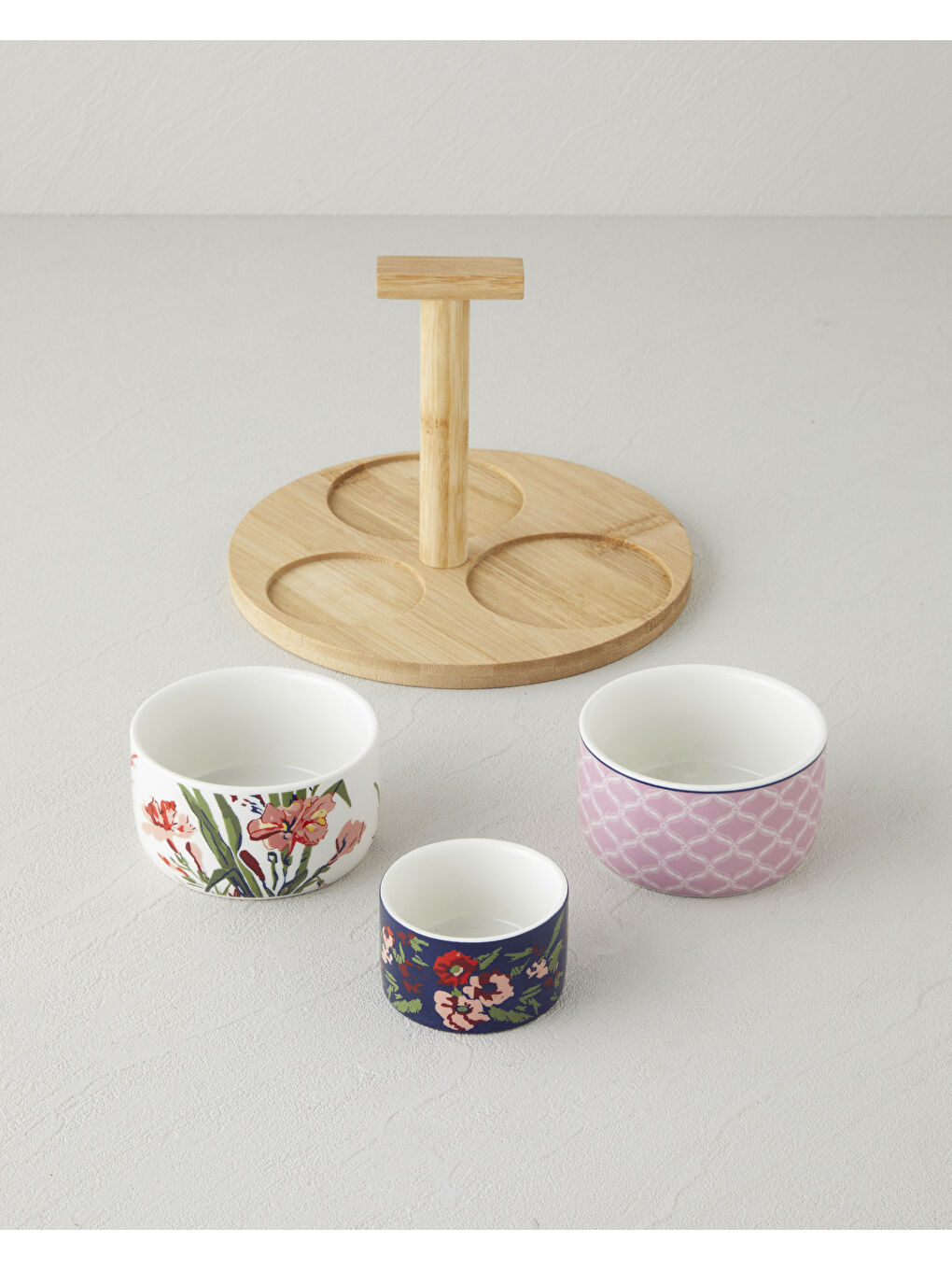 Beyaz Garden Charm Stoneware 4 Parça Sunumluk 20 cm Renkli-1