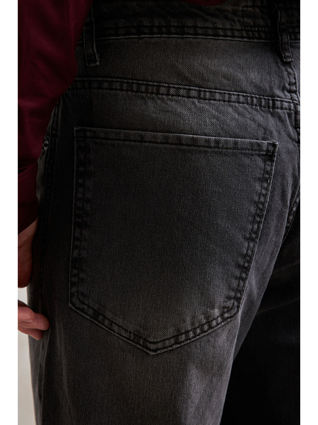 Gri Erkek Ekstra Baggy Jean Pantolon-5