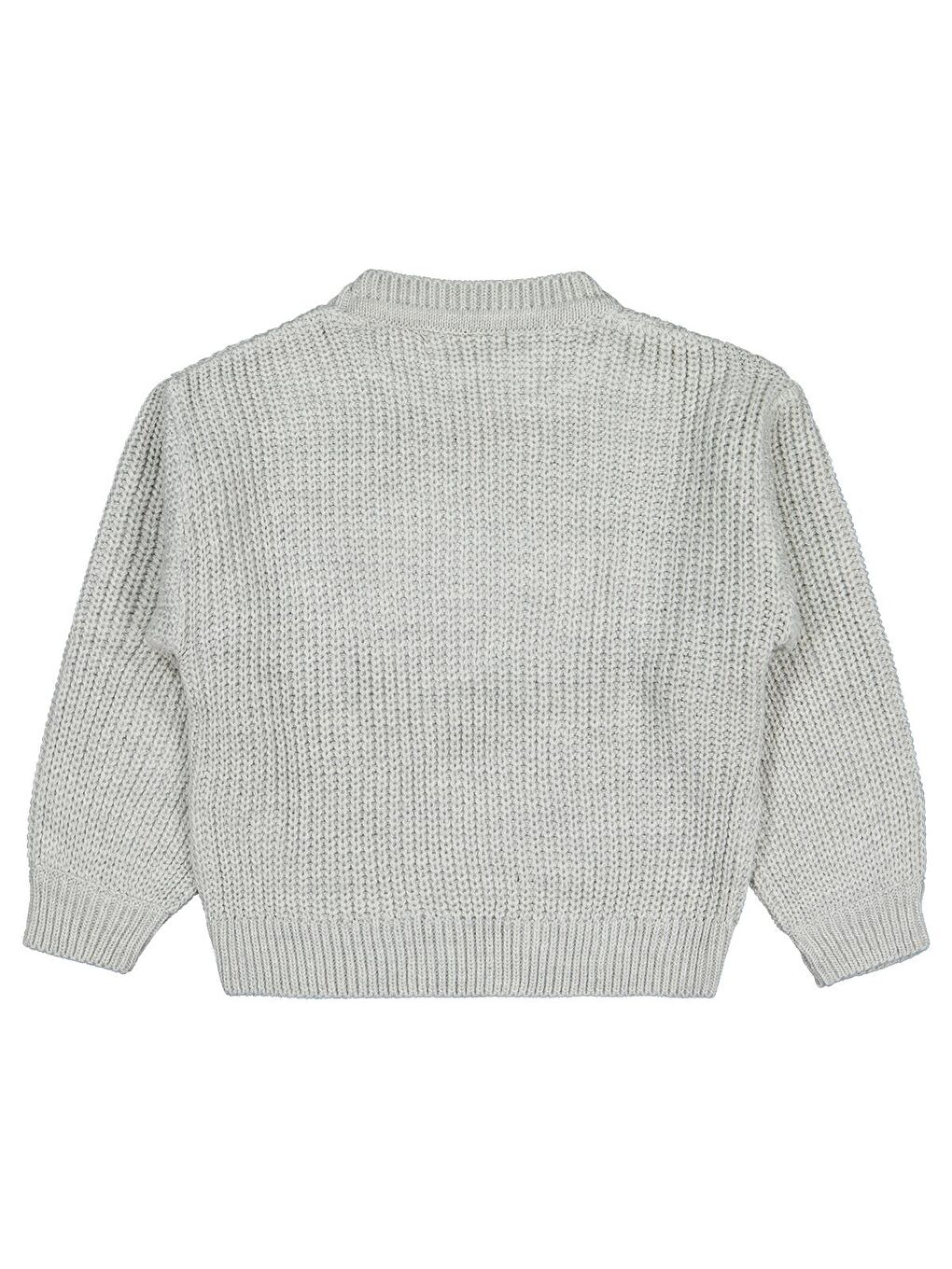 Girls Fiyonk Nakışlı 2-5 Yaş Kazak - Gri 4-5 Yaş-1