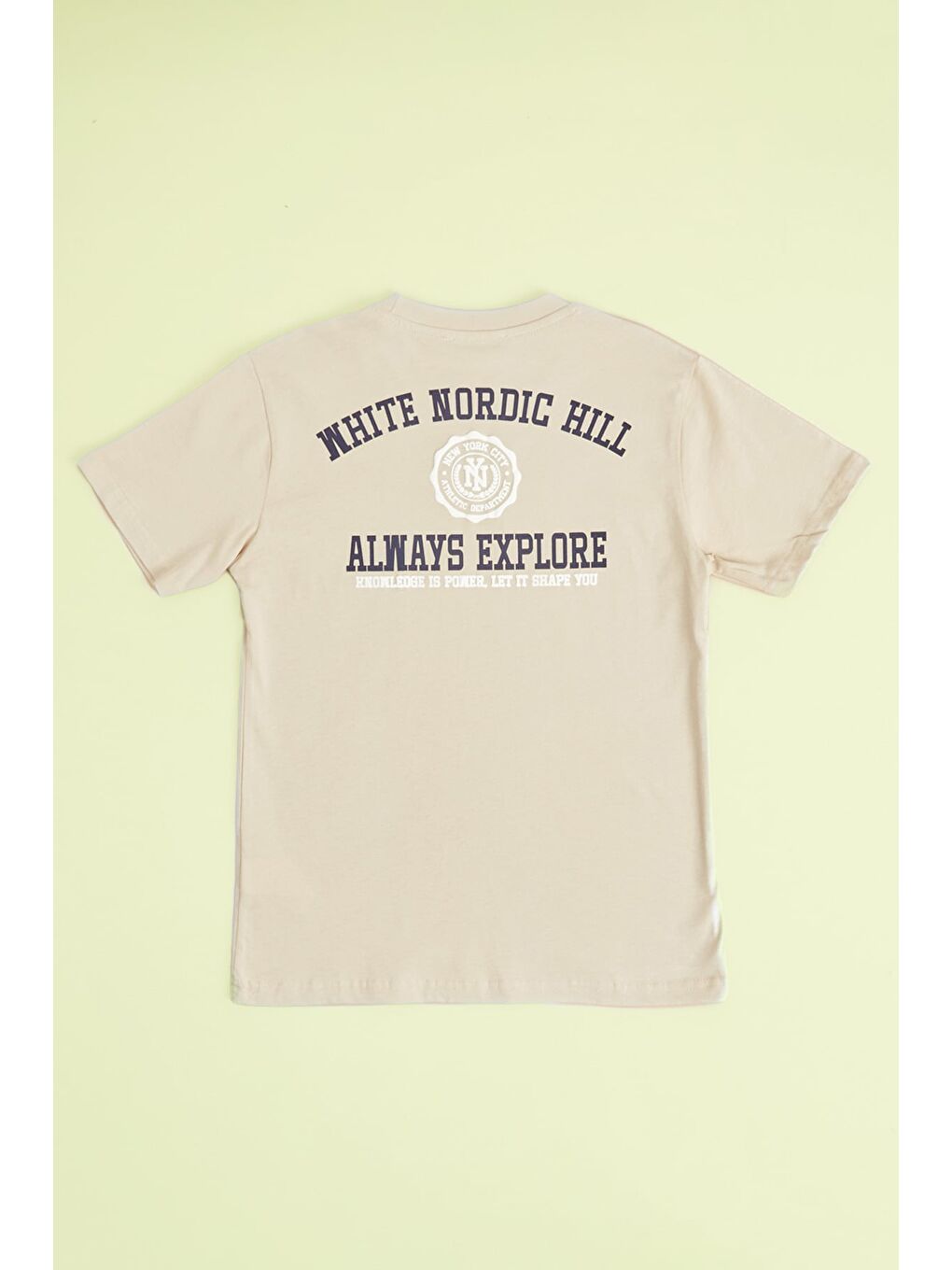 Bej Whıte Nordıc Hıll Yazı Baskılı Erkek Çocuk Tişört-1