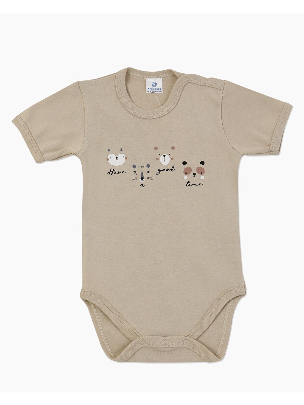 Kahverengi Bisiklet Yaka Erkek Bebek Çıtçıtlı Body 2'li-1