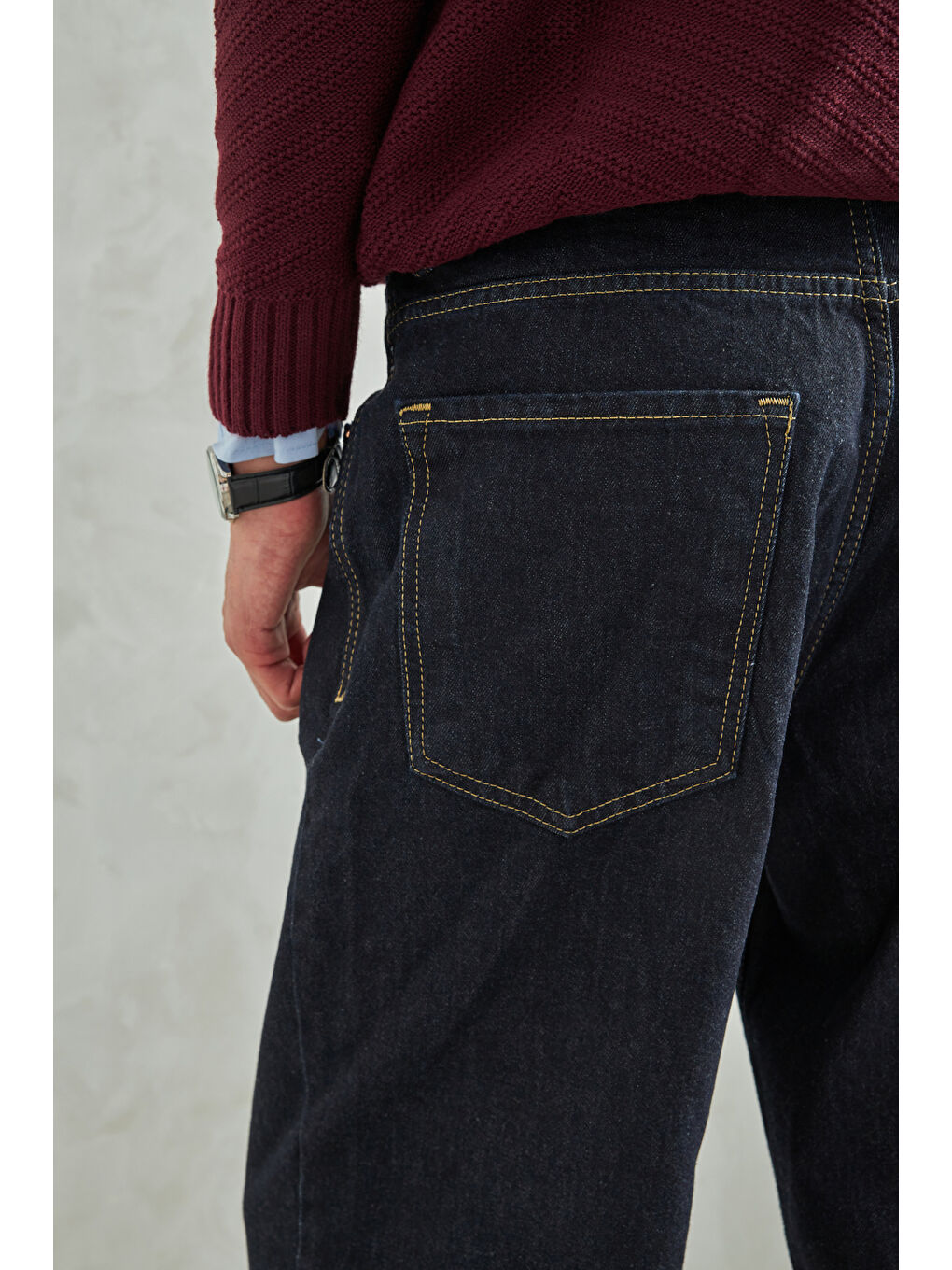 Lacivert Erkek Ekstra Baggy Jean Pantolon-5