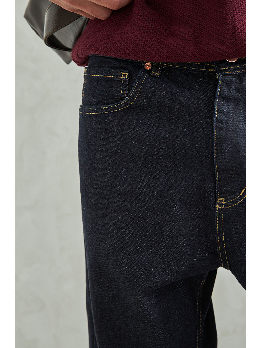 Lacivert Erkek Ekstra Baggy Jean Pantolon-6