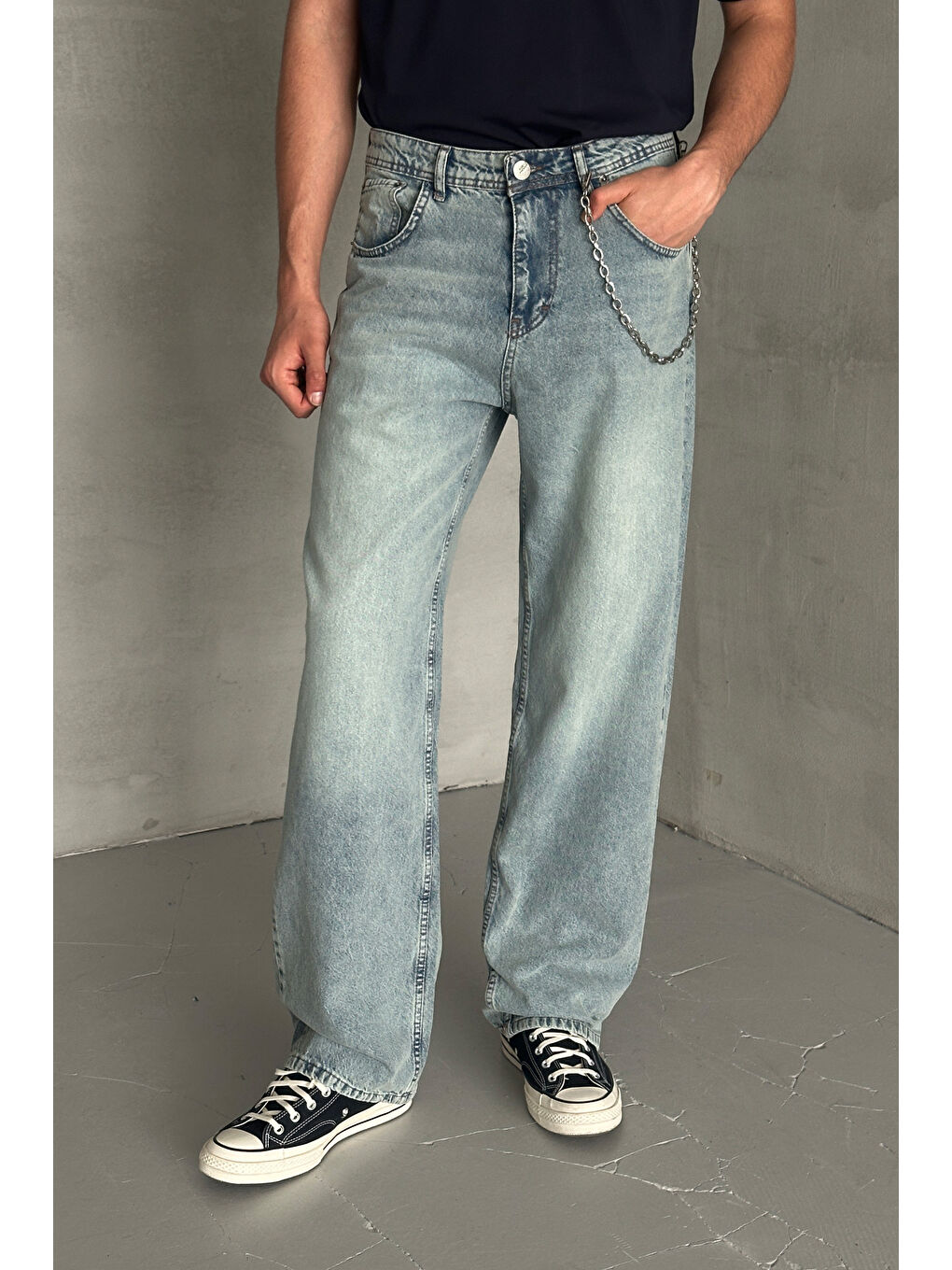 Petrol Erkek Ekstra Baggy Jean Pantolon