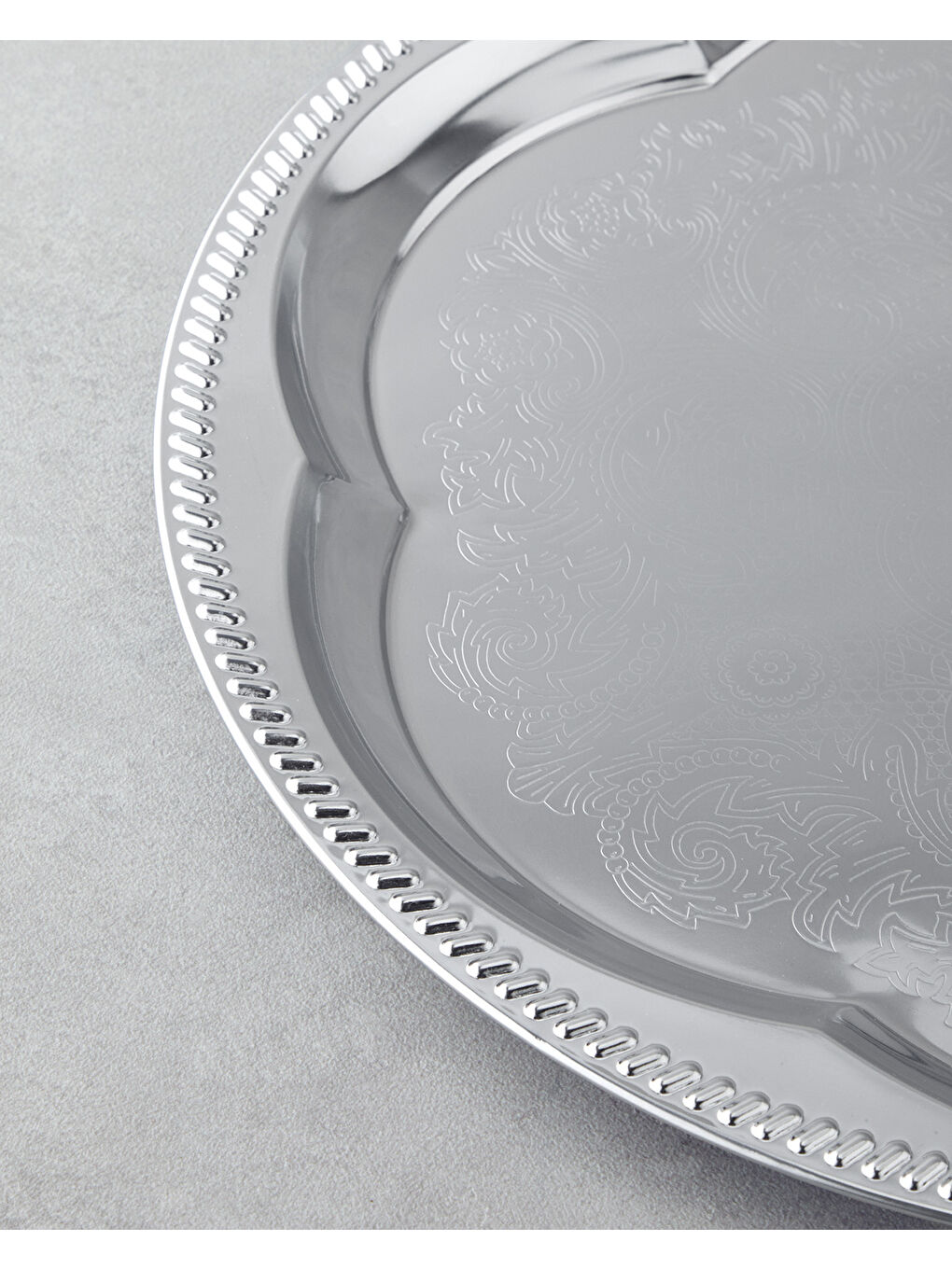 Gri Noble Metal Tepsi 35 cm Silver-2