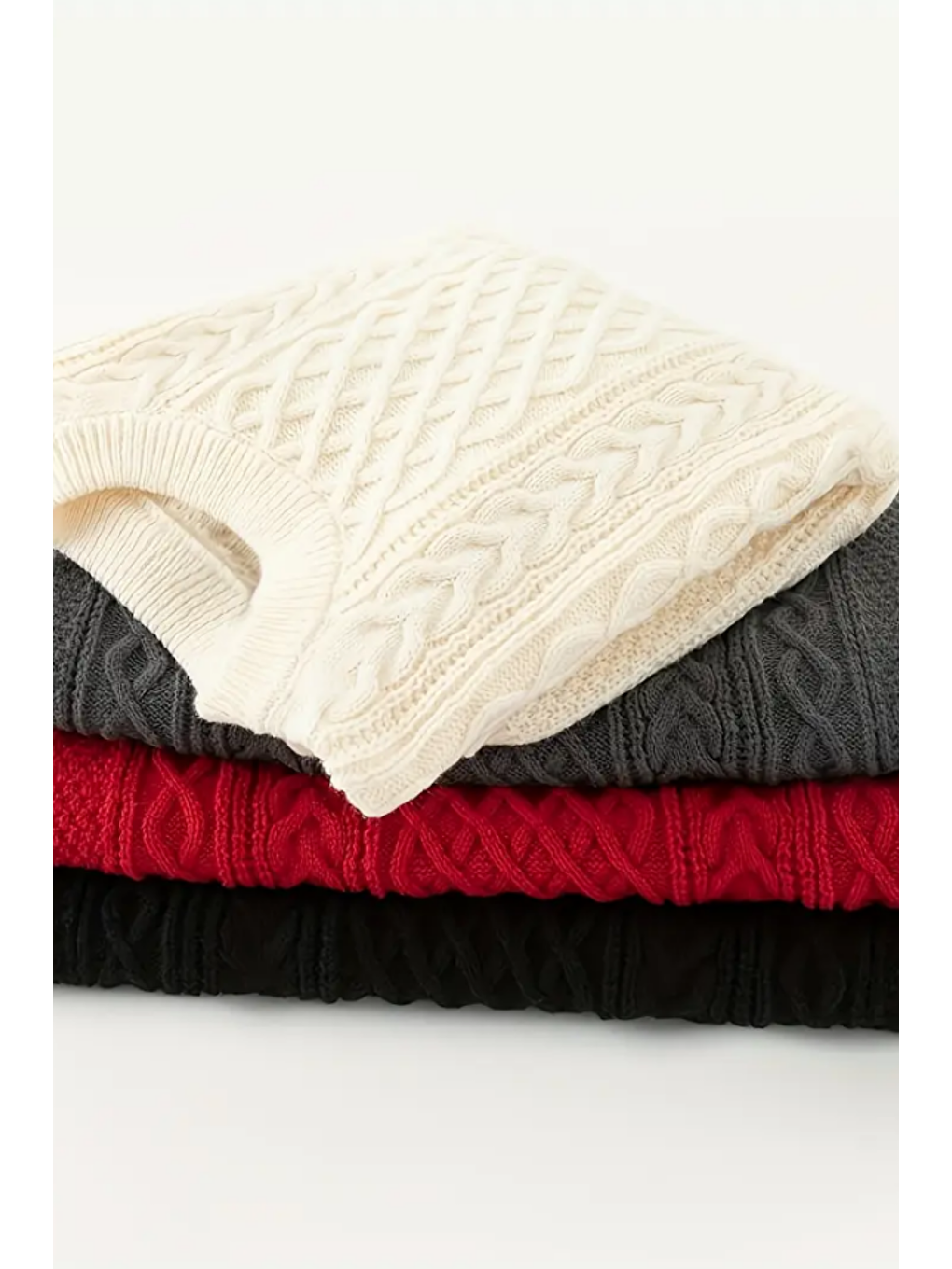 Siyah Erkek Saç Örgülü Yürütmeli Regular Fit Bisiklet Yaka Triko Kazak-4