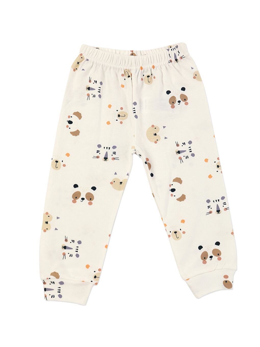 Kahverengi Beli Lastikli Desenli Erkek Bebek Eşofman Alt 2'li-2