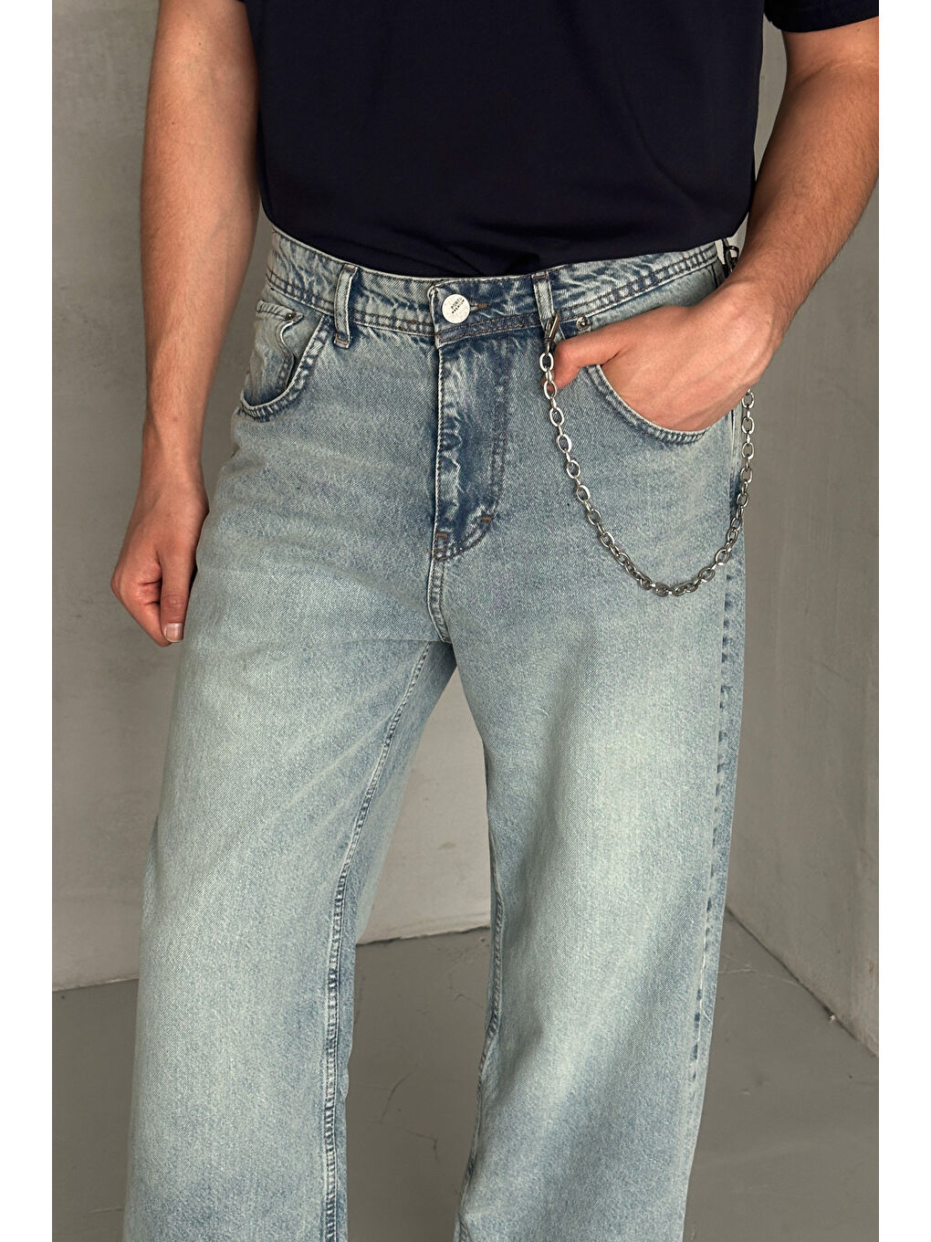 Petrol Erkek Ekstra Baggy Jean Pantolon-2