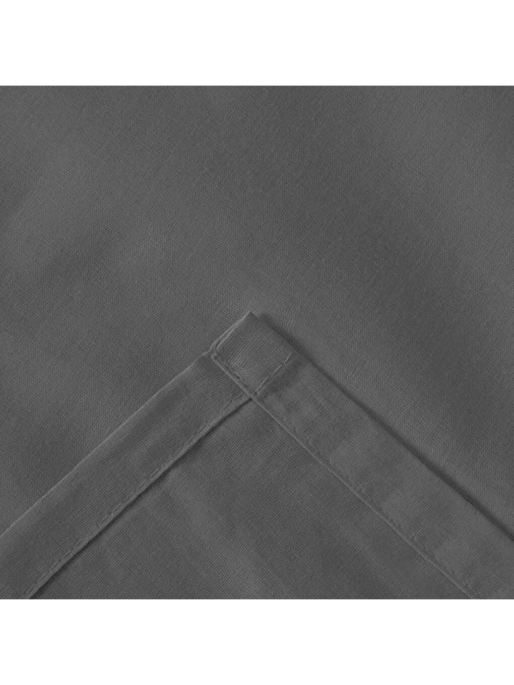 Soft Çift Kişilik Düz Kenar Çarşaf - Antrasit - 260x270 cm-3