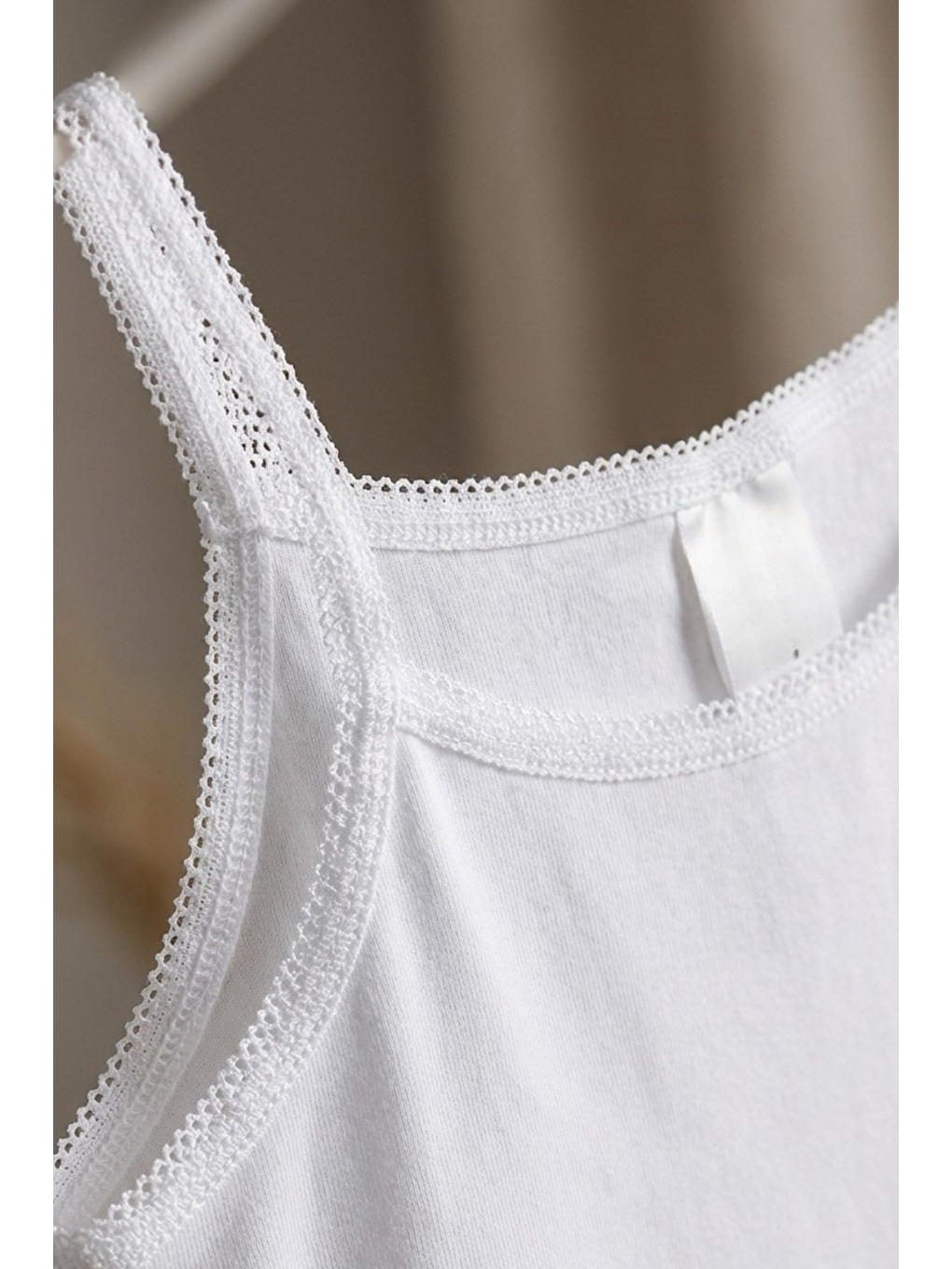 2'Li Paket Basic Ribanali Beyaz Kız Çocuk Atlet-1