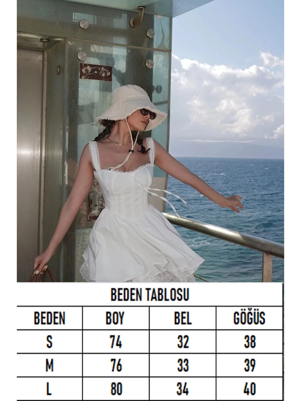 Kadın Beyaz Askılı Dantel Detay Elbise 1041-2293-7