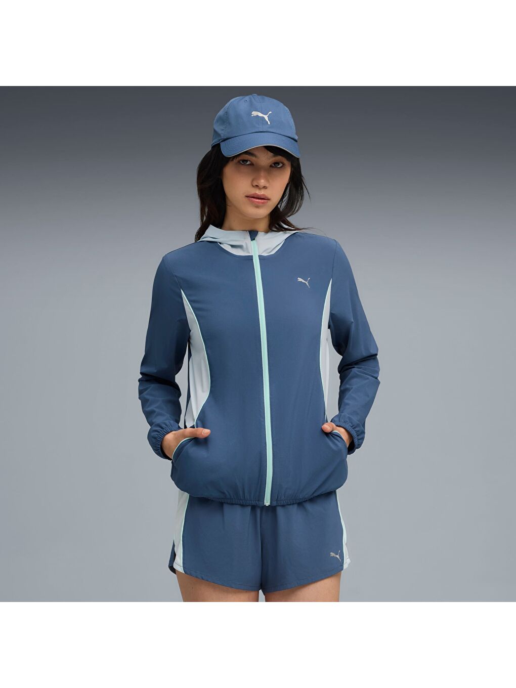 Lacivert VELOCITY Kadın Dokuma Koşu Ceketi-6