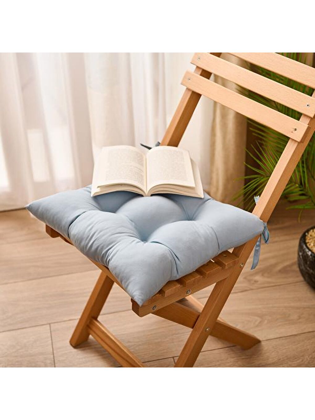 Soft Carre Sandalye Minderi - Mavi - 40x40 cm