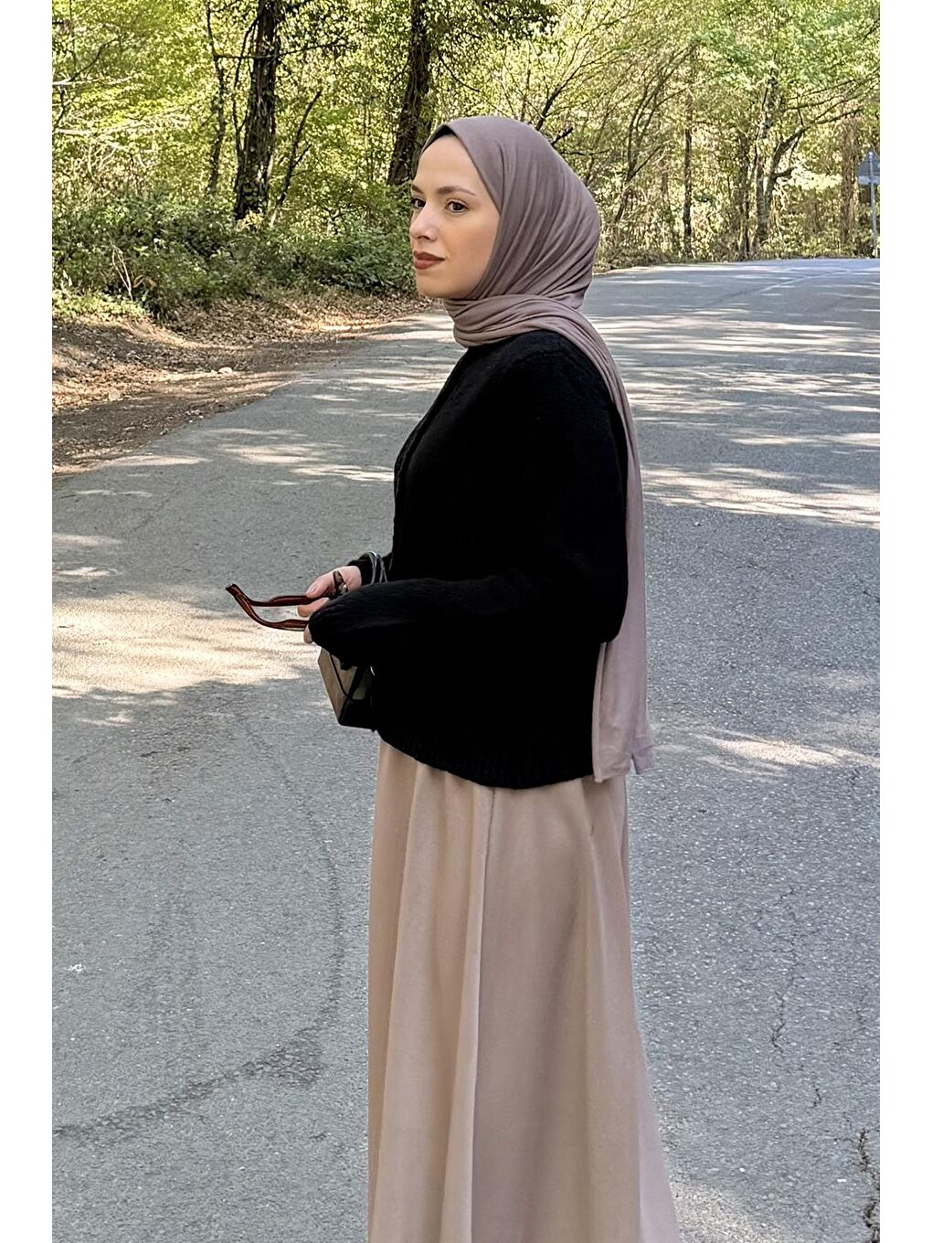 Bisiklet Yaka Kısa Hırka Siyah-1