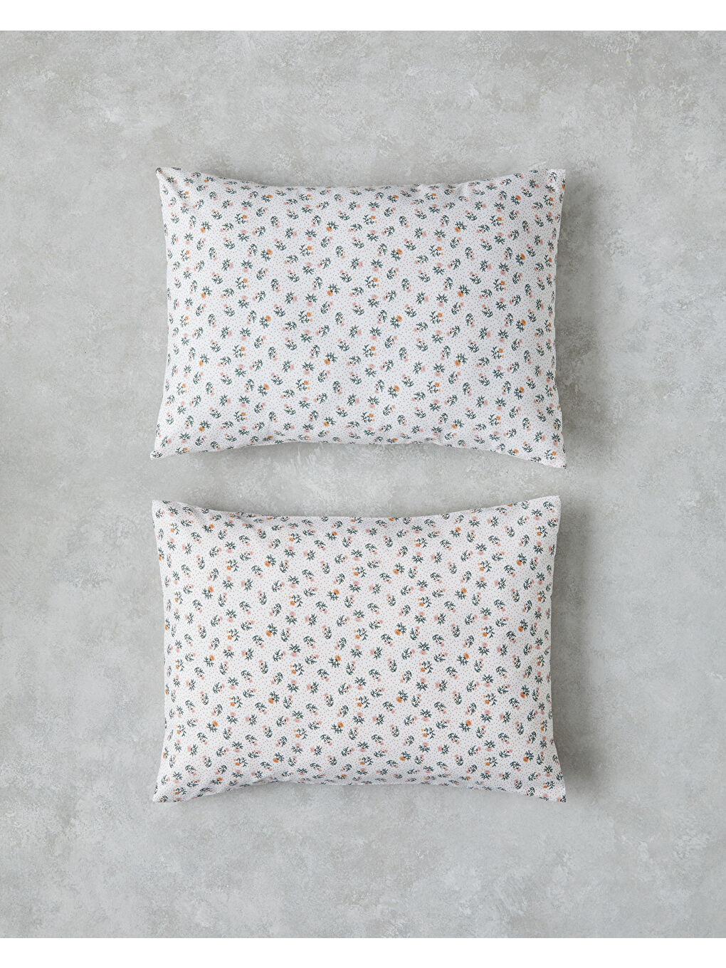 Crispy Dots Kolay Ütülenir 2'li Yastık Kılıfı 50x70 cm Yeşil-Turuncu