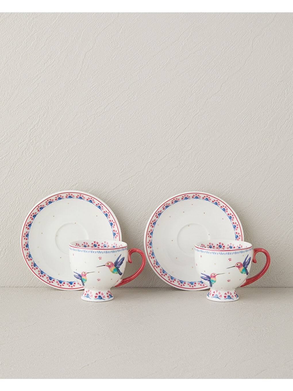 Carnival Tulip New Bone China Kahve Fincan Takımı 4 Parça 2 Kişilik Açık Mavi-2