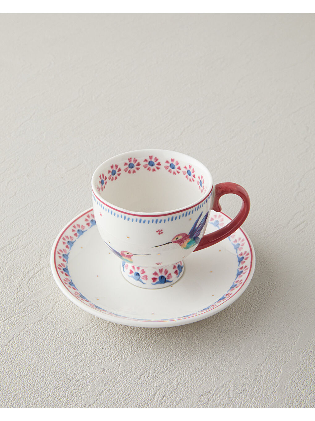 Carnival Tulip New Bone China Kahve Fincan Takımı 4 Parça 2 Kişilik Açık Mavi-3