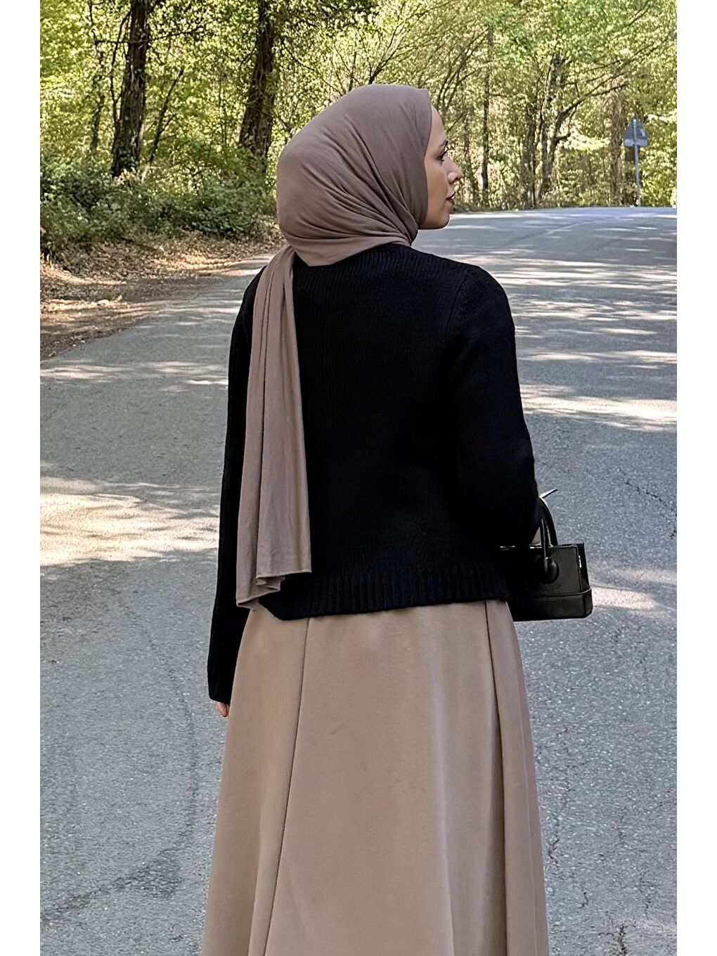 Bisiklet Yaka Kısa Hırka Siyah-3