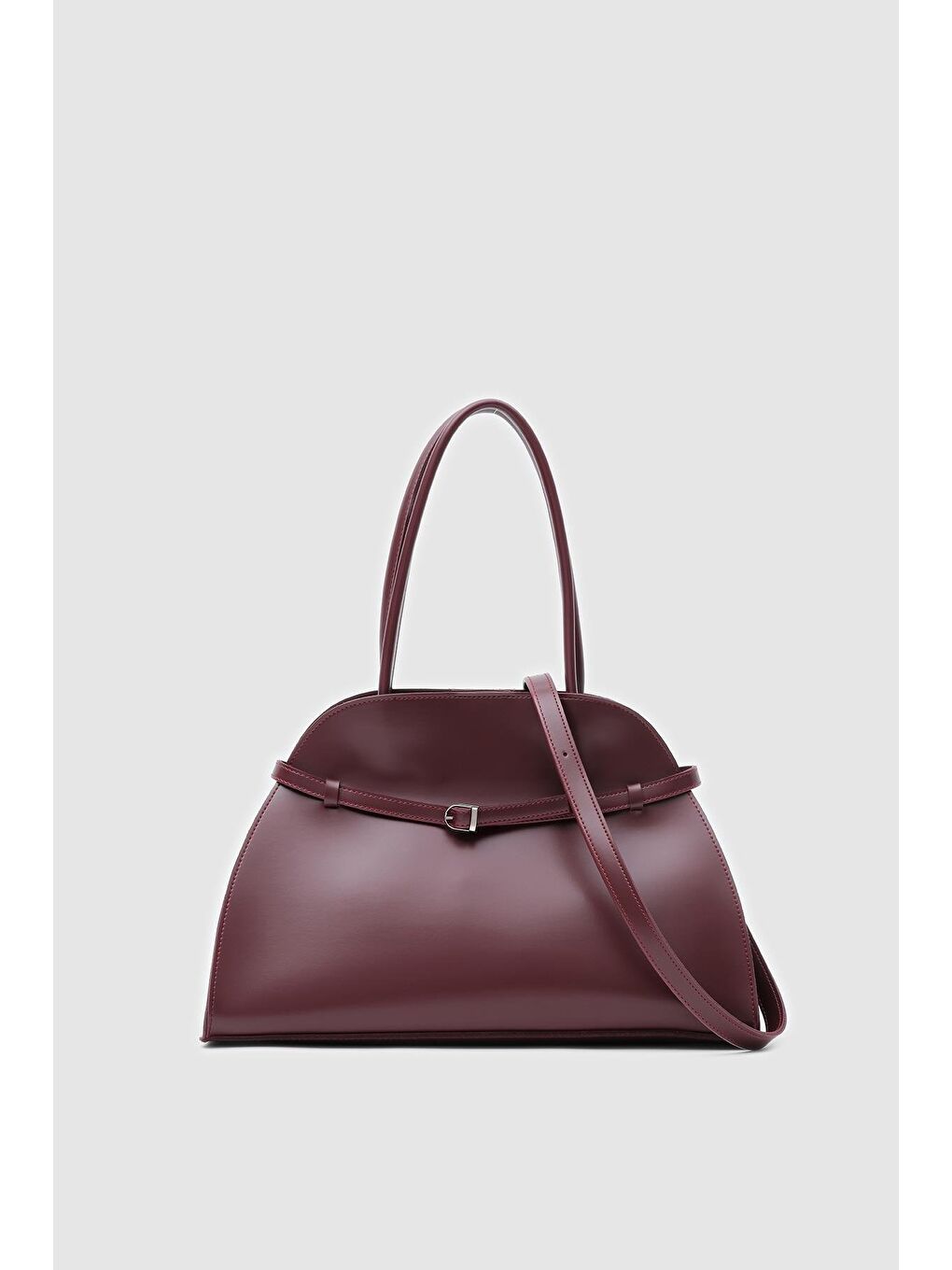 Monets Kemer Detaylı Omuz Çantası Bordo-2