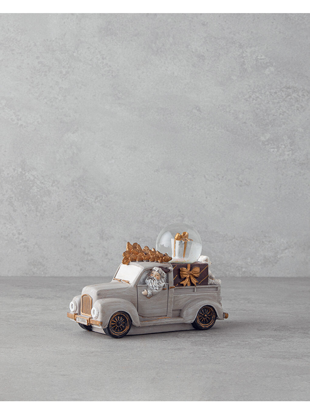 Old Car Yılbaşı Kar Küresi 7x15,5x10,5 cm Gri