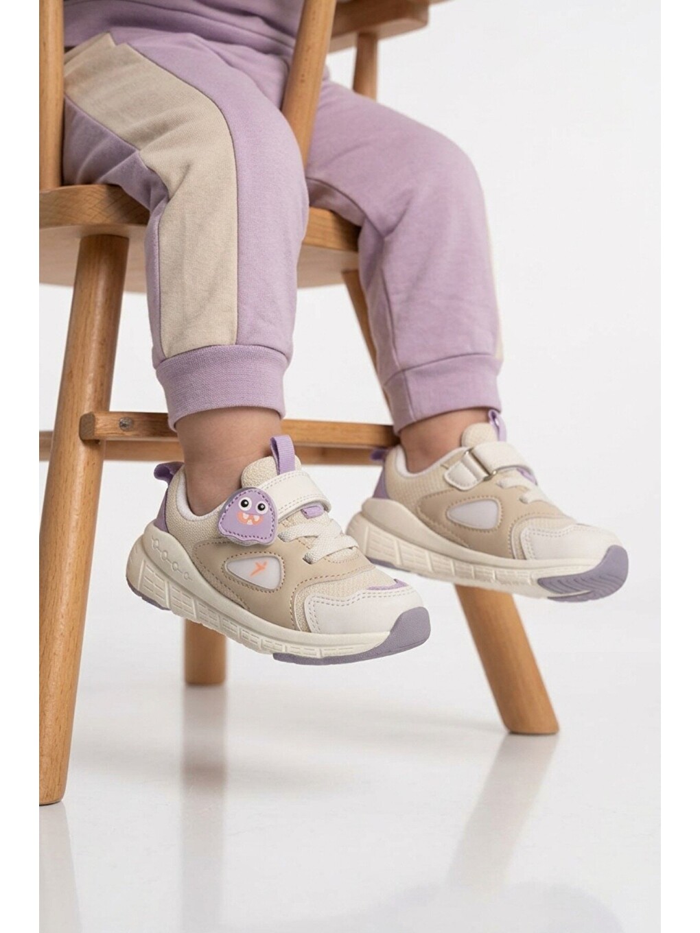 Lila Cırtlı Desenli Anatomik Bebek Spor Ayakkabı Sneaker Dorian İa-1