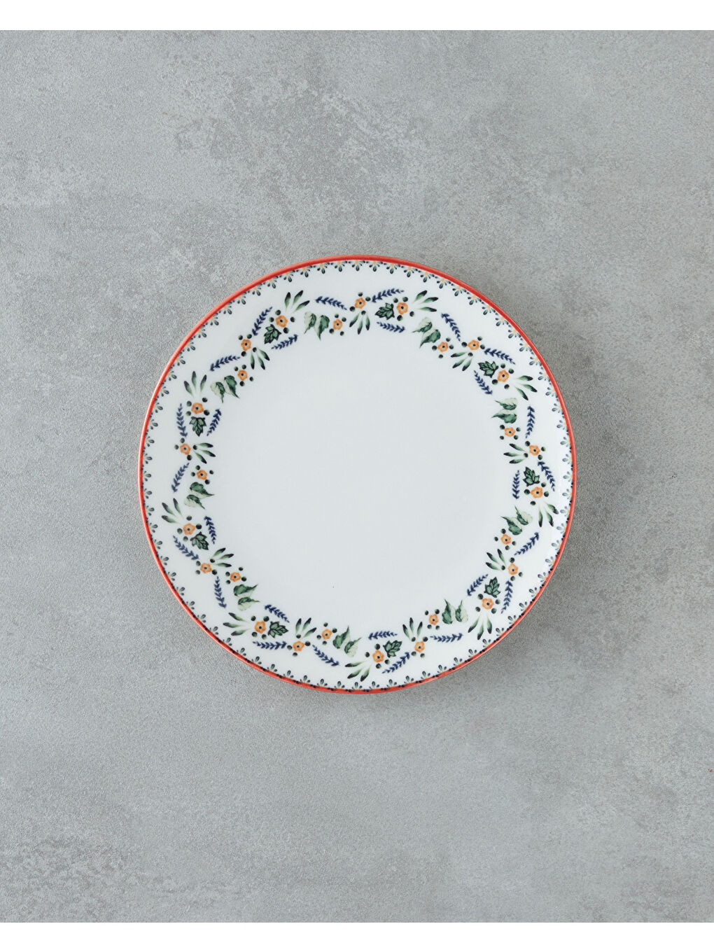 Beyaz Charmsy Bone Porselen Pasta Tabağı 19 cm Renkli