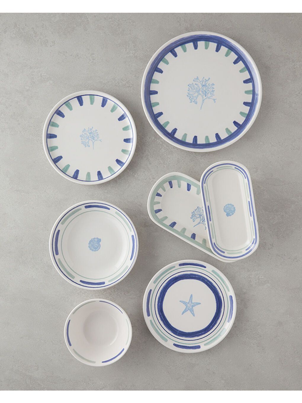 Mariscopia Seramik Pasta Tabağı 20 cm Mavi-yeşil-3