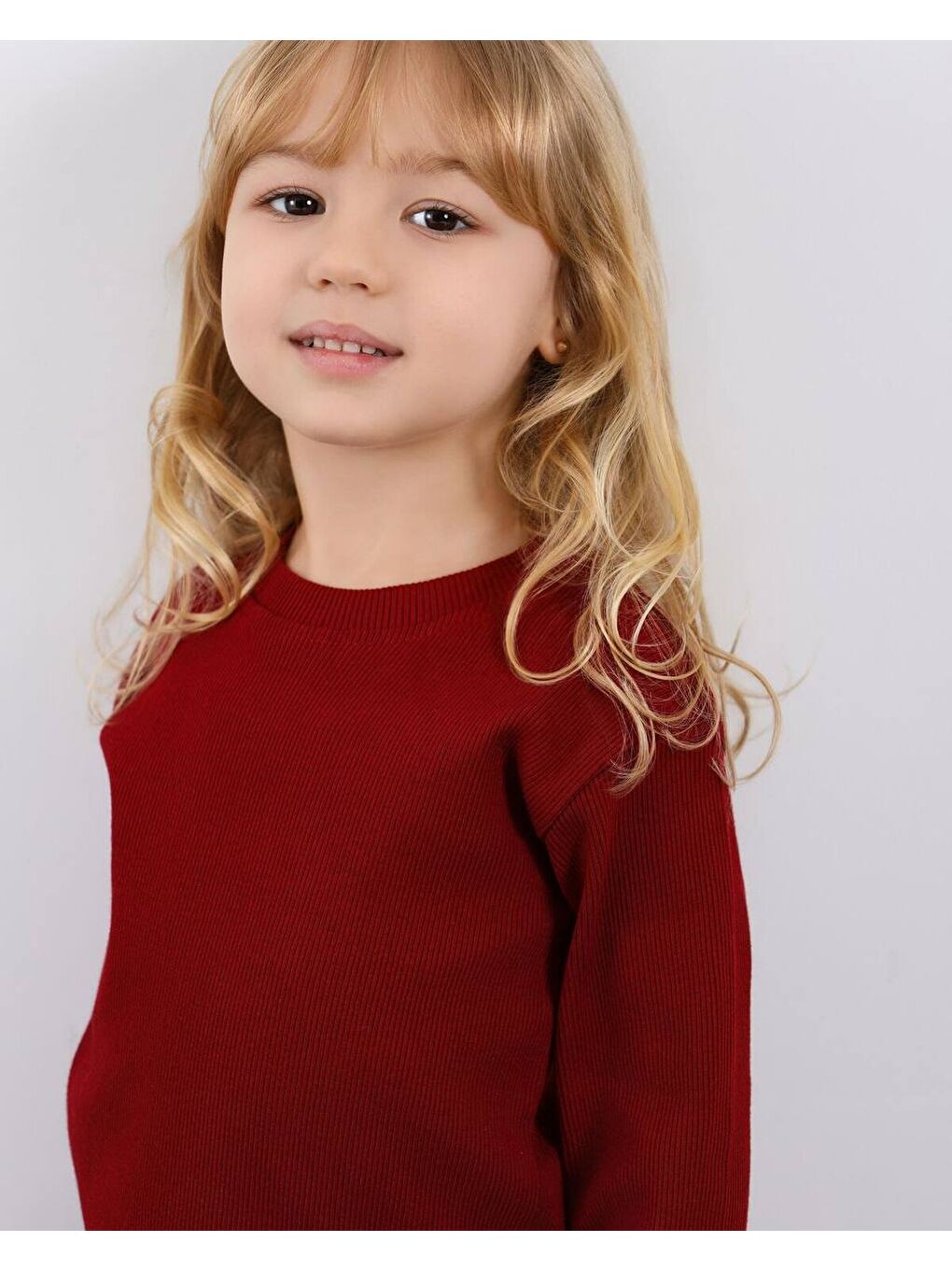 Kız Çocuk Paça Fiyonk Detaylı Kaşkorse Alt Üst Takım Bordo-3