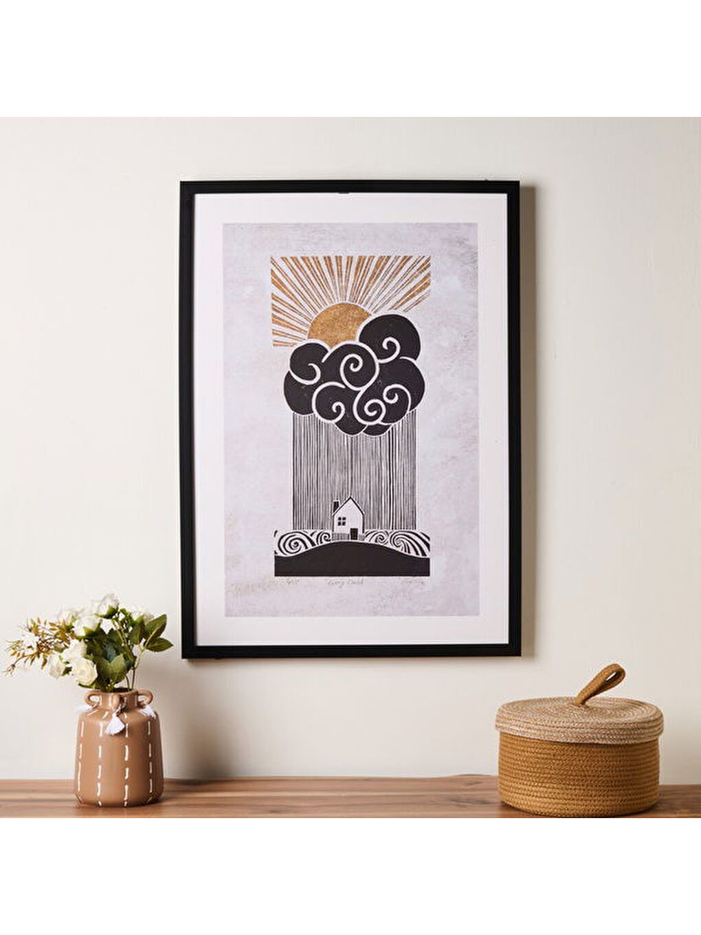 Deco Soleado Tablo - Gri / Siyah - 70x50 cm