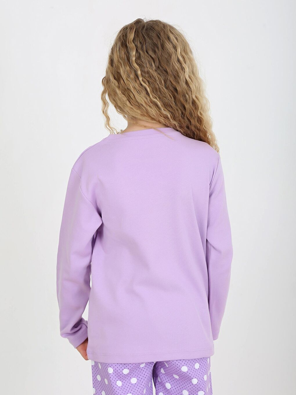Lila Kız Çocuk Uzun Kollu %100 Pamuklu Pijama Takımı Let Your-2