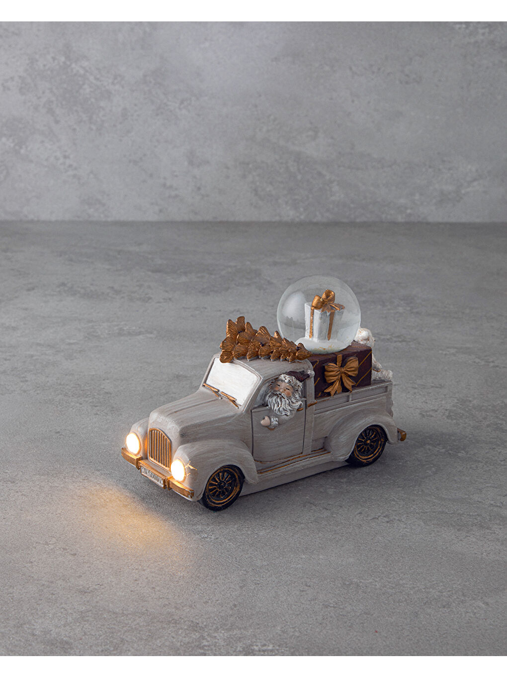 Old Car Yılbaşı Kar Küresi 7x15,5x10,5 cm Gri-1