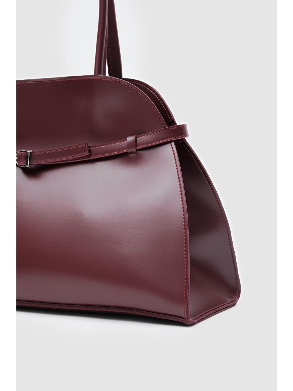 Monets Kemer Detaylı Omuz Çantası Bordo-4