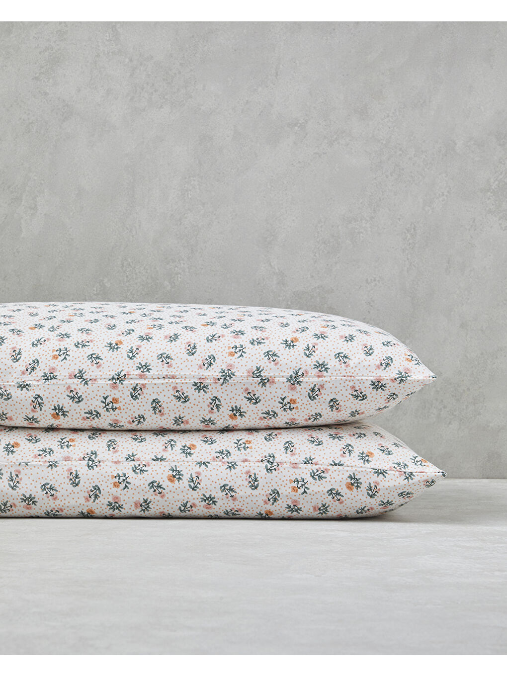 Crispy Dots Kolay Ütülenir 2'li Yastık Kılıfı 50x70 cm Yeşil-Turuncu-1